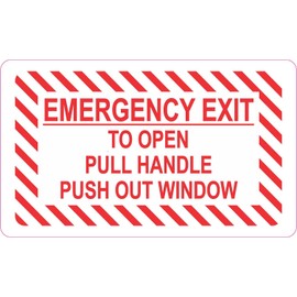 StickerTalk Emergency Exit Window Vinyl Sticker, 5 inches by 3 inches