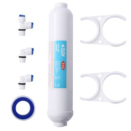 HUI NING T33 Inline Post Coconut Activated Carbon Water Filter Replacement Kit, 2 Inch OD, 10 Inch Length, 1/4 Inch Quick Connect，for Reverse Osmosis System