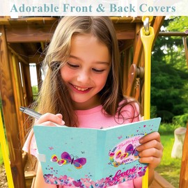 Butterfly Journal for Girls - Gift for Teen, Kids - Diary with Pen & Magnetic Closure, 192 Pages for Writing, 5.3"x7.5" Hardcover Lined Notebook