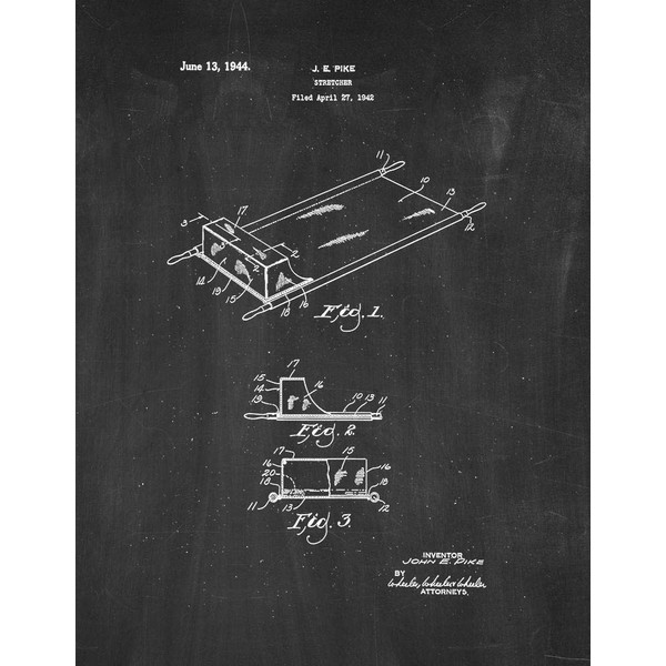 Stretcher Patent Print Chalkboard (5" x 7") M13566