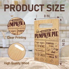 Fall Bamboo Cutting Board Gifts, Thanksgiving Gifts for Women Man, Homemade Pumpkin Pie Charcuterie Board, Autumn Housewarming Gifts, Holiday Home Kitchen Decorations Favor -40