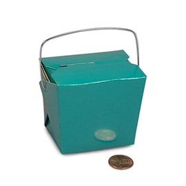 Turquoise Paper Chinese Take Out Boxes 2 3/4" X 2" | Quantity: 288