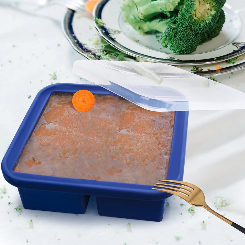 Kinggrand Kitchen 4 Cup Silicone Freezer Molds 2 Pack Soup