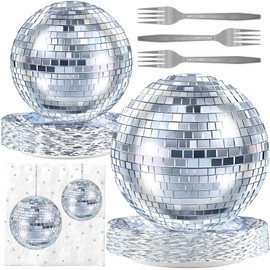 Disco Party Decorations - Disco Party Plates and Napkins for Kids Birthday Party, Serves 40 Guests