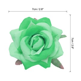 sourcing map 6 Pcs Rose Flower Hair Clips 3 Inch Flower Hair Pins Flower Brooch for Women Hair Accessories Bright Green