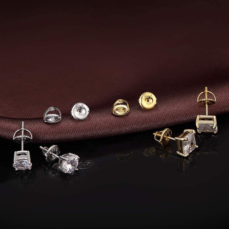 DELECOE 14K Gold Plated Secure Screw Earring Backs Replacement for