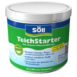 Söll 12080 TeichStarter Universal-Wasseraufbereiter für den Gartenteich 500 g - wasserstabilisierendes Teichpflegemittel zur Teichwasseraufbereitung im Fischteich Koiteich Schwimmteich