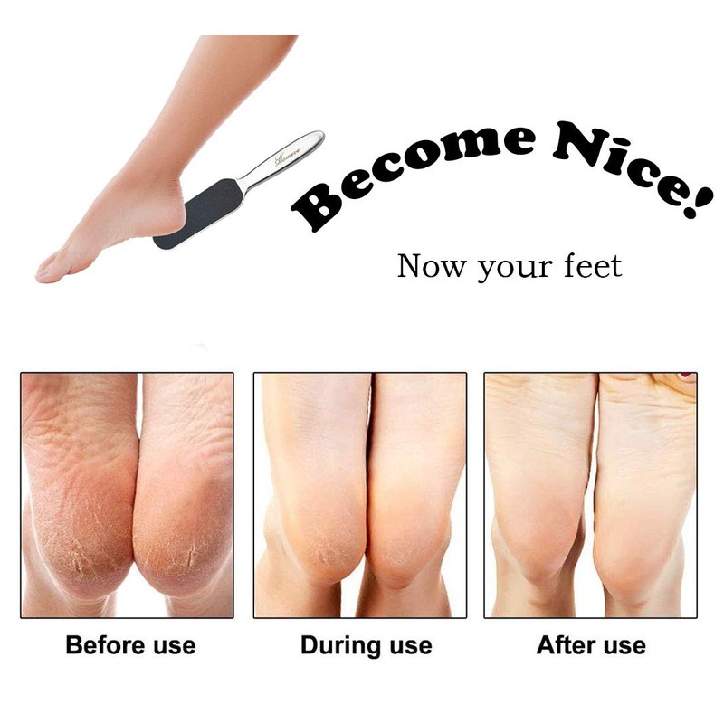 Professional Pedicure Foot File - Reusable Stainless Steel Cracked Skin
