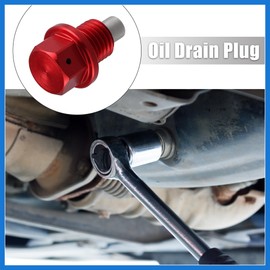 VekAuto 1 Set M12x1.5 Car Magnetic Oil Drain Plug Bolt with 10 Gasket Red Auto Accessories