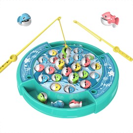 Magnetic and Hook Fishing Game for Kids, Fish Game Kids Fishing Toy (Green)