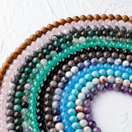 Duzziyyaa Natural Stone Multicolor 8mm 16 Styles Stone Beads for Jewelry Making and Healing Natural Stone