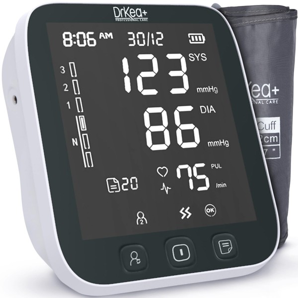 Blood Pressure Machine for Home Use - Large Cuff Blood Pressure Monitor Upper Arm, Digital Blood Pressure Monitors, Accurate Bp Monitor Kit, 2 Users, Up to 198 Memories with Batteries Included