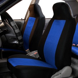 FH Group Full Set Car Seat Covers 3D Air Mesh - Universal Fit Automotive Seat Covers,1 Piece Front SeatCovers,Solid Back SeatCover,Washable Car Seat Cover for SUV, Sedan, Car Accessories Blue