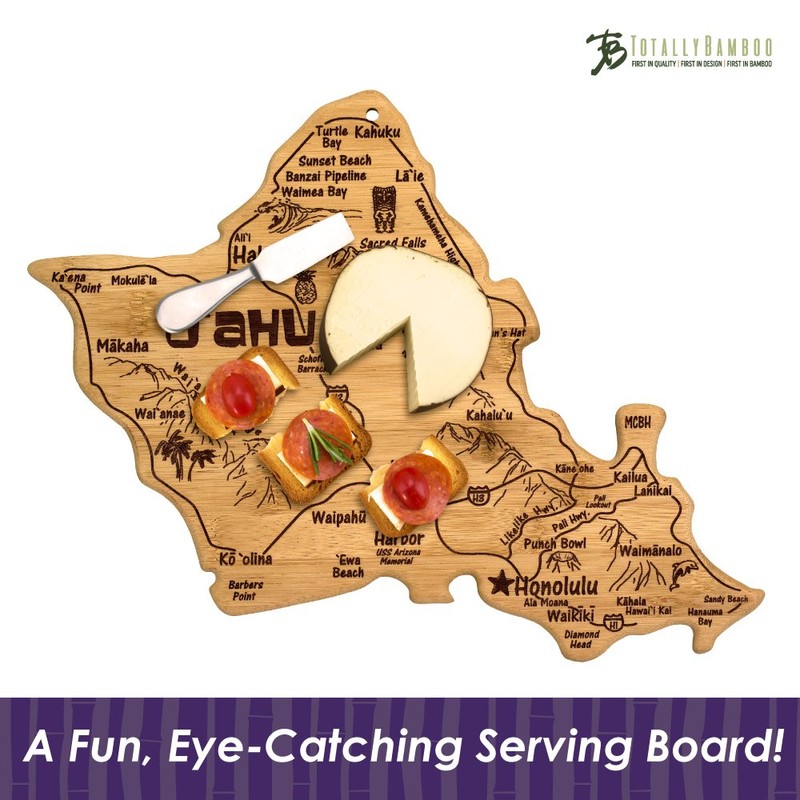 Totally Bamboo Oahu Island Destination Bamboo Serving and Cutting Board