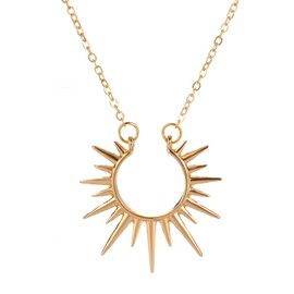 HMOOY Sonne Halskette, Gold/Silber Sonne Anhänger Halskette Verstellbar Sun Kette Vergoldete Sunshine Halskette Minimalist Schmuck für Damen Mädchen (Gold)