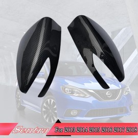 MUXEE 2PCS New Sports Rear Mirror Cover Caps for Nissan sentra 2013-2019/Altima Sedan 2013-2018 ABS Side Door Wing Mirror Cap Covers Exterior car Accessories -Carbon Fibe