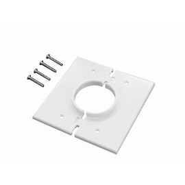 Double Gang Splitport Cable Pass Through Wall Plate - White With Headphones