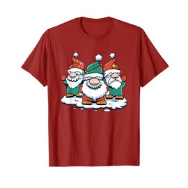 Christmas Gnome Trio - Holiday Cartoon Characters T-Shirt