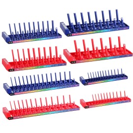 Workpro Socket Organizer Set 1/4"3/8"1/2"Dr - 8 Pieces-1/4" & 3/8" & 1/2" DR, SAE & Metric