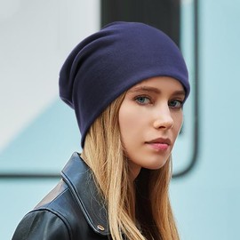 DRESHOW Slouchy Beanie Hat for Women Men Long Baggy Hip Hop Beanie Ski Skull Cap Chemo Headwear Solid Hipster Hat Elastic Sleeping Cap