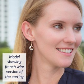 Tricolor Short Dangle Leverback Earrings with 925 Sterling Silver and 14K Yellow and Rose Gold-Filled Circles Everyday Jewelry Gift Idea for Women