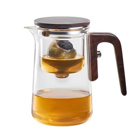 RORA Enchanti Tea Pot - Witchcraft Magic Glass Teapot, Magnetic Water Separation Design, Borosilicate Infuser Pot with Strainer for Loose Leaf & Herbal Teas, Ideal for Tea Maker (600ml, Brown)