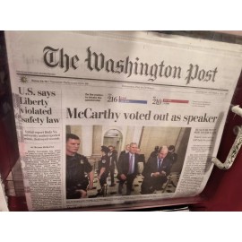 The Washington Post Wednesday October 4 2023 McCarthy voted out as speaker