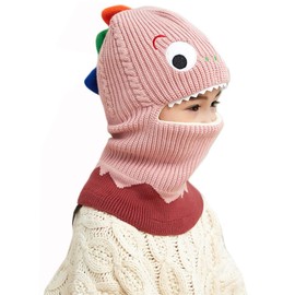 Newfancy Kids Boys Girls Dinosaur Winter Knit Hat Baby Toddler Thick Scarf Earflap Hood Scarves Skull Caps, Z-navy(0-3yesrs Old)