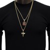 Jewel Town Mens Gold Angel & P Ruby Bundle Set