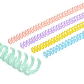 PATIKIL 12mm(1/2") Plastic Spiral Binding Coils, 50 Pcs Set Binding Spirals 85 Sheet Capacity 3:1 Pitch Binding Spirals for Binding Paper Sheets, Multicolor