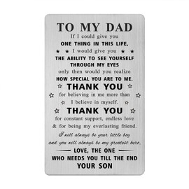 Gezxin Dad Father's Day Card From Son- Birthday Gifts for Dad From Son- Christmas Xmas Valentines Easter Thanksgiving