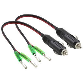AAOTOKK (2 Pieces 16AWG Plug Plug Plug with Lead 12V Plug with Lead 10A Fuse Car Replacement Cigar Plug Plug Cable with LED Light (0.3 Metres/1 Foot Leads)