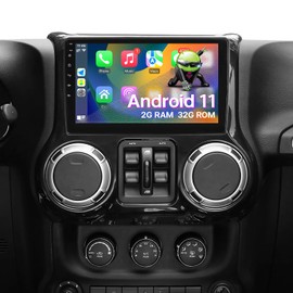 Car Stereo Radio for Jeep Wrangler JK Compass Grand Cherokee Dodge Ram 1500, Wireless CarPlay, Wireless Android Auto, 2GB+32GB, 10 inch IPS Touchscreen Jeep Radio with GPS,Bluetooth,AM,FM,WiFi,SWC