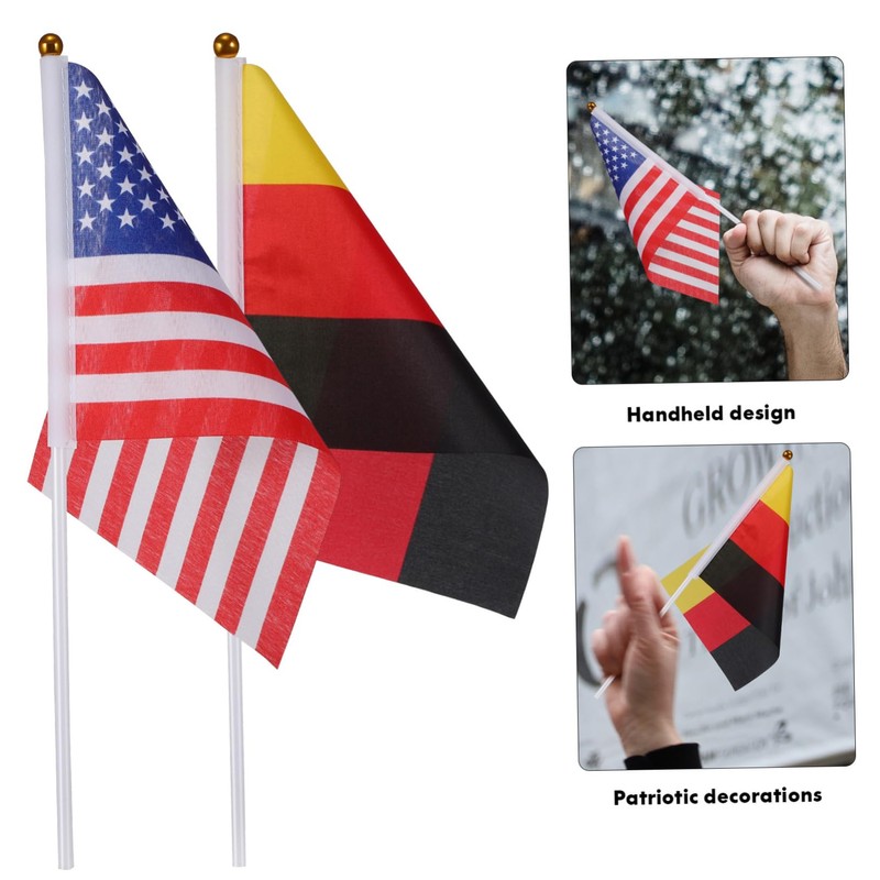 Ipetboom 20pcs Handheld Stick Flags Set Usa Germany Flags for
