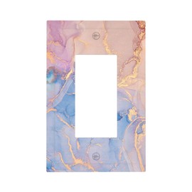 Wpshijia Light Switch Cover Plate Luxury Abstract Marble 1 Gang Decorative Switch Plates Single Rocker GFCI Wall Plates Electrical Outlet Covers Receptacle Cover for Bathroom Bedroom Home Decor