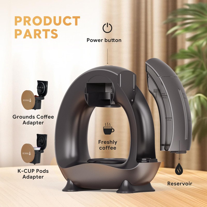 Single Serve Coffee Maker For K Cup Pod and Coffee