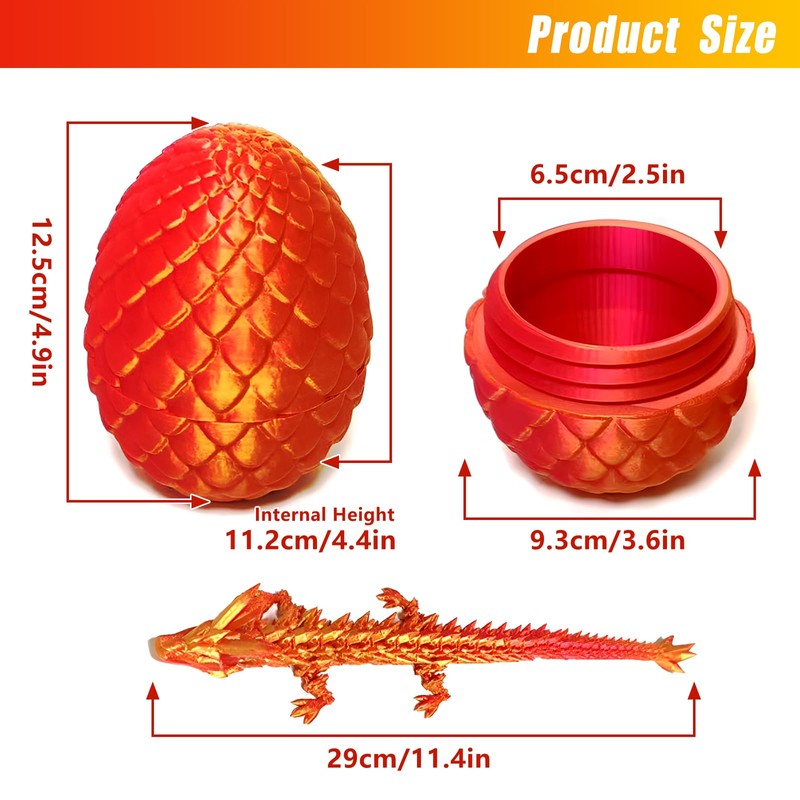 Dragon Eggs with Dragon Inside,3D Dragon,Easter Basket Stuffers,3D Print Dragon