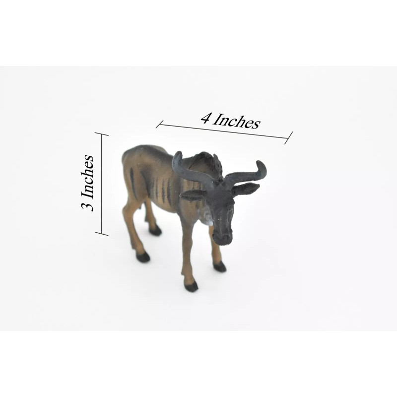 Deshen Du Wildebeest, Antelope, Gnu, Realistic Rubber Figure, Educational, Model,