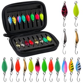 ZDNT 16 Piece Trout Spoon Set, Artificial Bait, Spinner Blinker Set, Trout Bait, Spoons Set, 2.5 g/3.5 g/5 g, Fishing Accessories with Storage Box, Multicoloured Trout Bait for Trout, Bass, Pike,