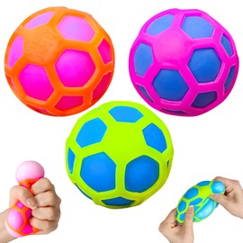 Stress Balls for Adults and Kids, 3pcs Squishy Squeezy Stretchy Stress Fidget Balls with Replaceable Cover, Calming Fidgets for Kids and Adults, Ideal for Classroom
