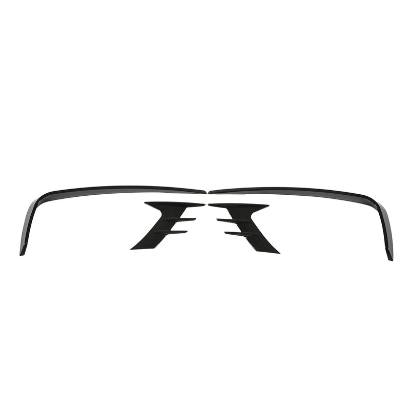 4Pcs Glossy Black Front Bumper Fog Light Eyebrow Cover Trim
