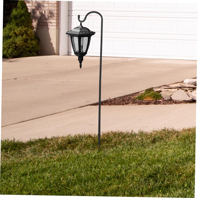 Kisangel Ground Hanging Shepherd Hook Rust Resistant Lantern Hanger for