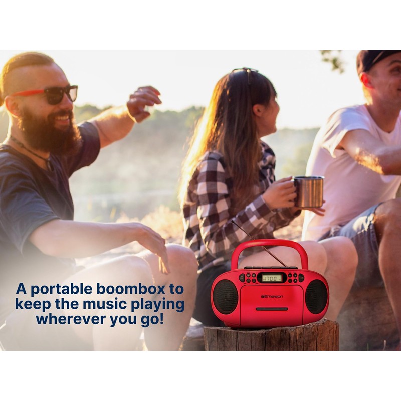 Emerson Portable CD Player Boombox with Cassette Player Combo, Tape
