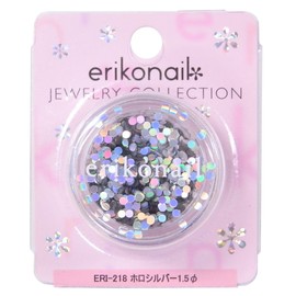 Beauty Nailer, Nail Art Parts, Eriko Nail Jewelry Collection, ERI-218, Holo Silver, 1.5φ
