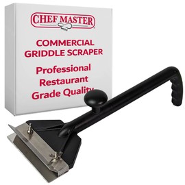 Chef Master Commercial Griddle Scraper, Flat Iron Grill Griddle Scraper, Professional Restaurant Grade Quality, Blackstone Grill Griddle Scraper, Long Handle for Added Protection, Model 90254