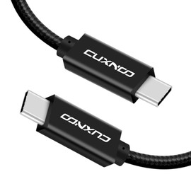 Cuxnoo USB C-C Video Cable 6.6ft, 4K USB Type-C Monitor Cable Support 100W Fast Charge and 10Gbps Data Syncing, Black