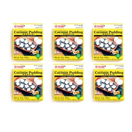 Noh Hawaiian Coconut Pudding Haupia Luau Dessert (6 Pack, Total of 24oz)