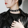 JJDreams Choker Collar Gothic Star Butterfly Choker PU Leather Emo