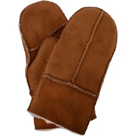 SNUGRUGS Childrens 100% Genuine Soft Sheepskin Mittens/Gloves with Thumb - Light Brown - Medium