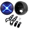 Motorcycle 5-3/4 5.75" LED Headlight with Housing Bucket Smoke X-Style